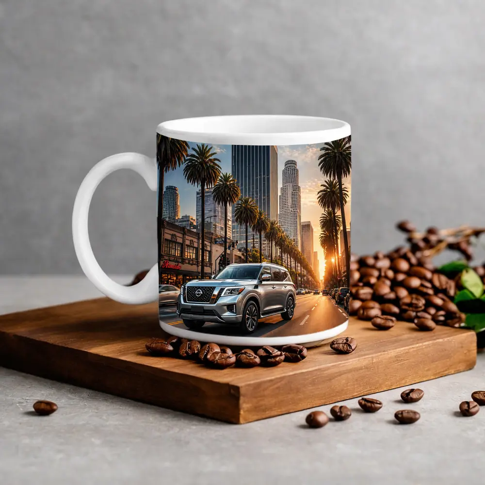Nissan Armada Cruising Los Angeles Sunset Street – Mugs