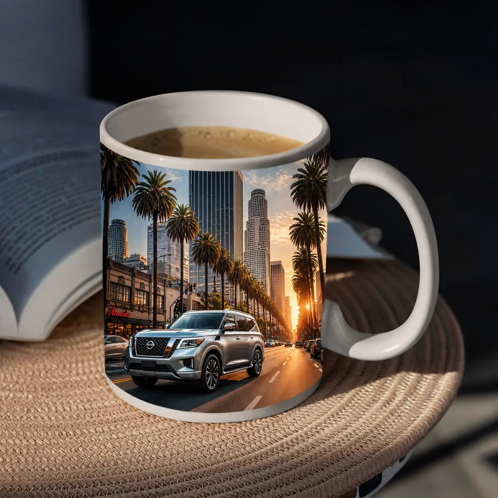 Nissan Armada Cruising Los Angeles Sunset Street – Mugs