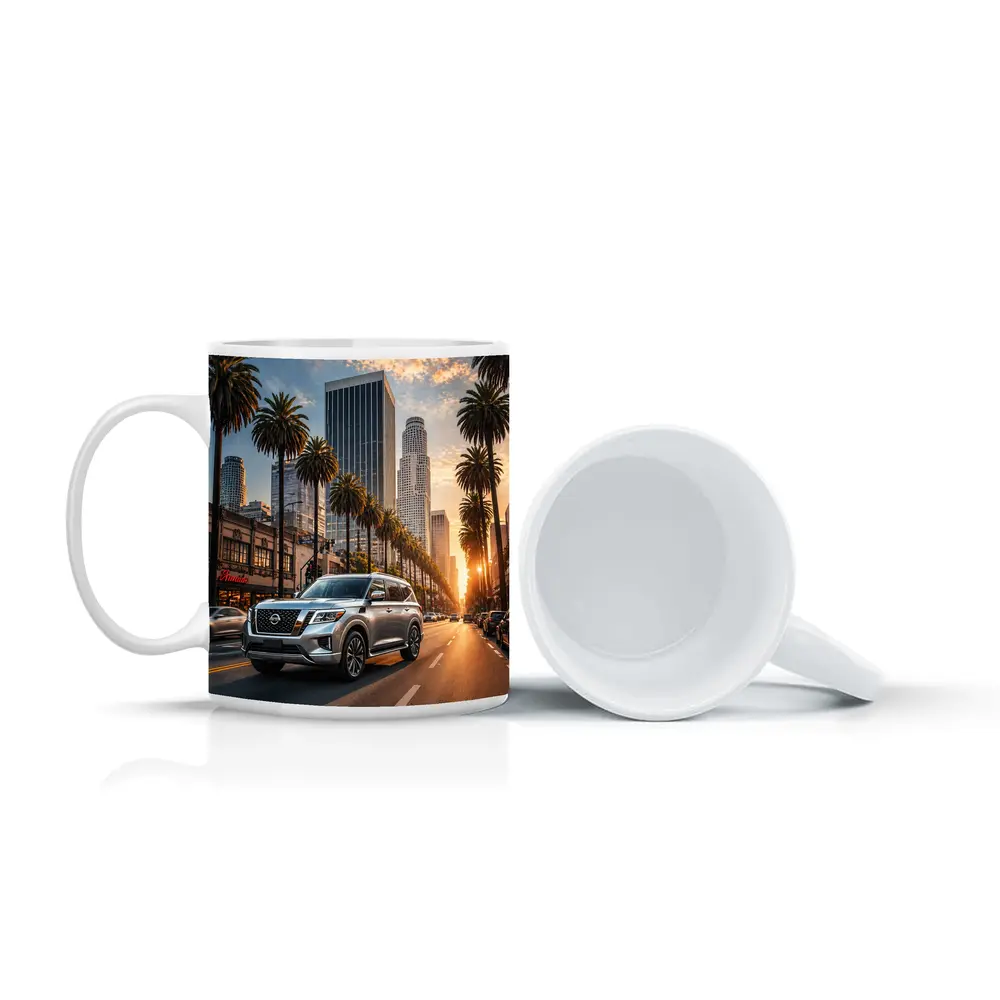 Nissan Armada Cruising Los Angeles Sunset Street – Mugs