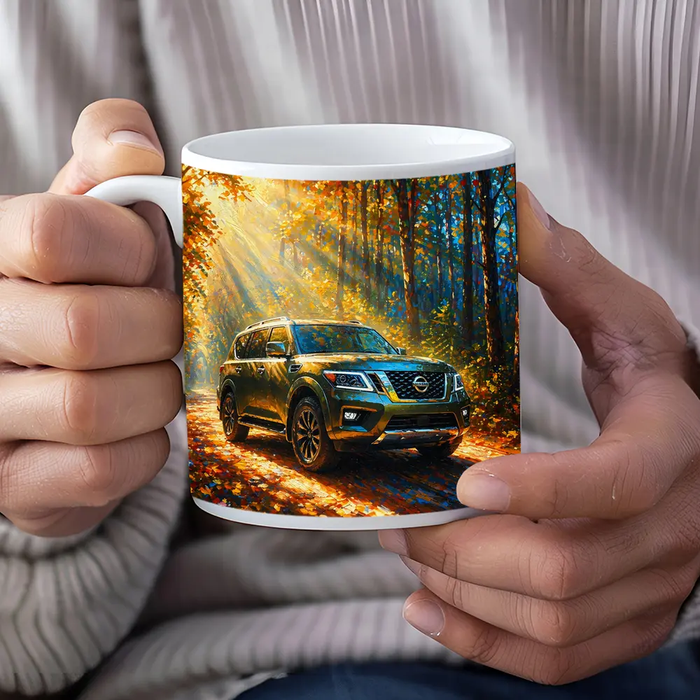 Nissan Armada Forest Autumn Impressionism Art – Mugs