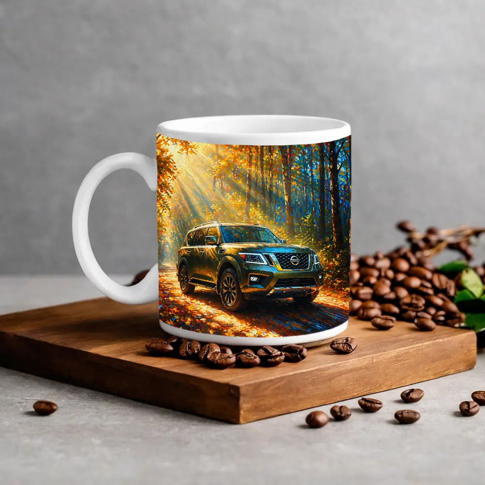 Nissan Armada Forest Autumn Impressionism Art – Mugs