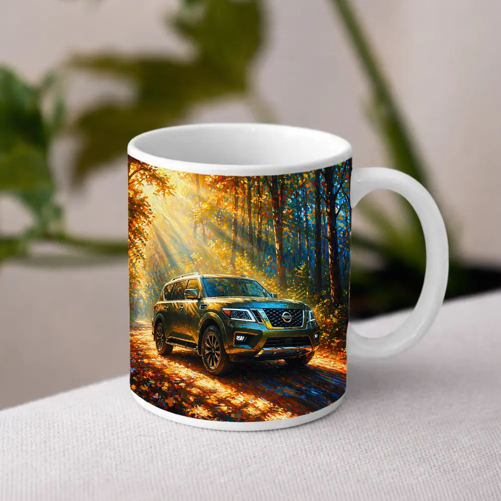 Nissan Armada Forest Autumn Impressionism Art – Mugs
