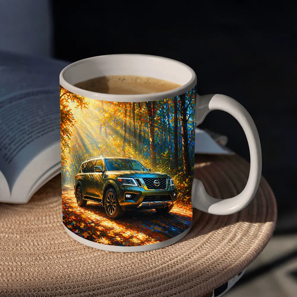 Nissan Armada Forest Autumn Impressionism Art – Mugs