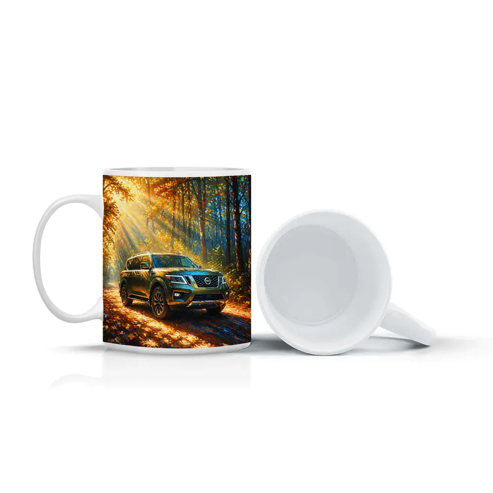 Nissan Armada Forest Autumn Impressionism Art – Mugs