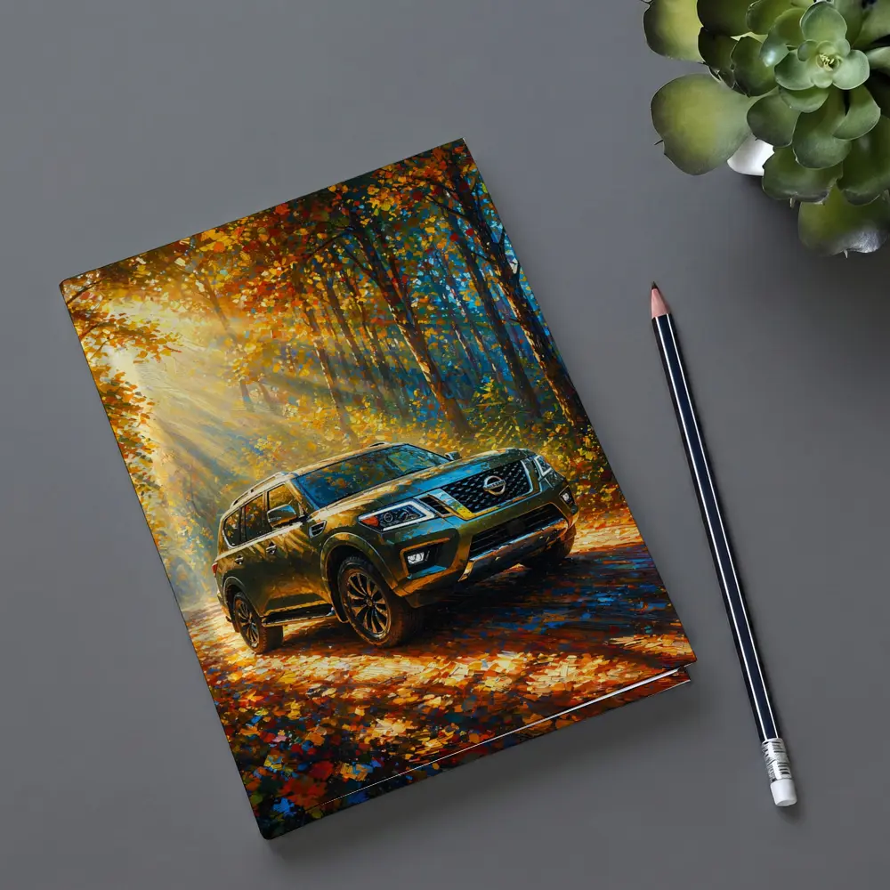 Nissan Armada Forest Autumn Impressionism Art – Notebooks