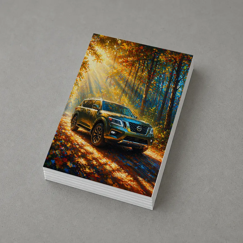 Nissan Armada Forest Autumn Impressionism Art – Postcards