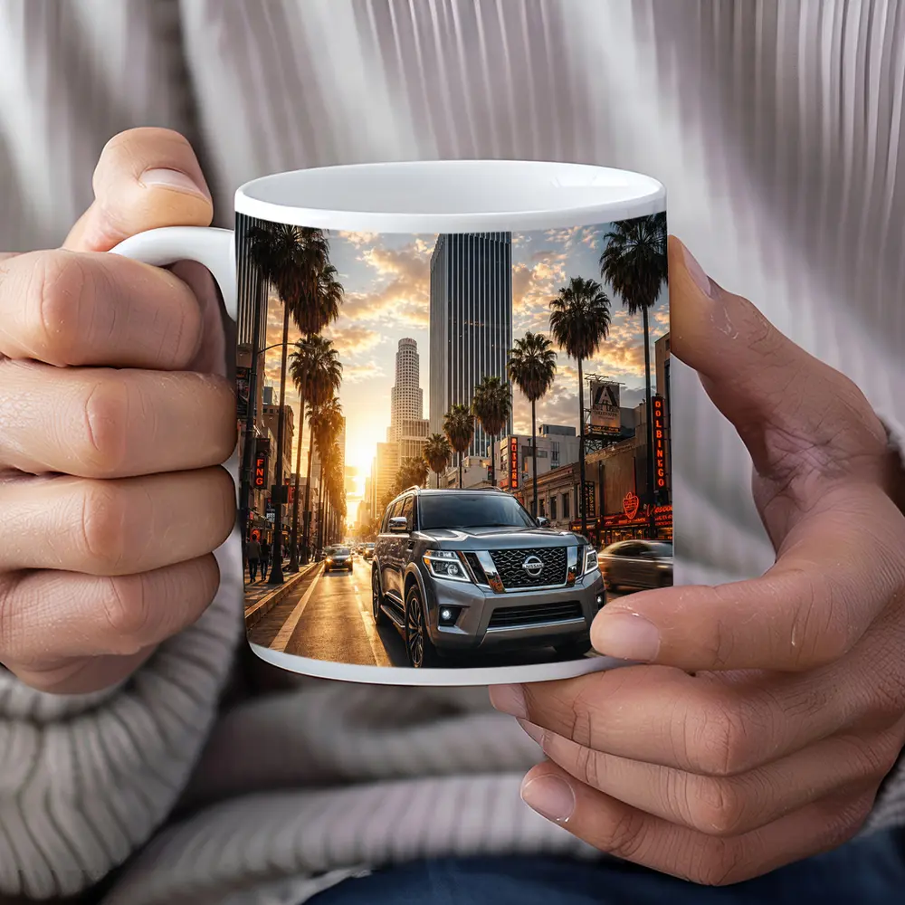 Nissan Armada SUV Los Angeles Sunset Street – Mugs