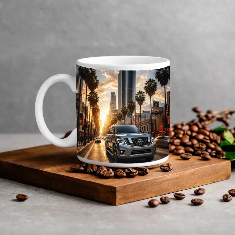 Nissan Armada SUV Los Angeles Sunset Street – Mugs
