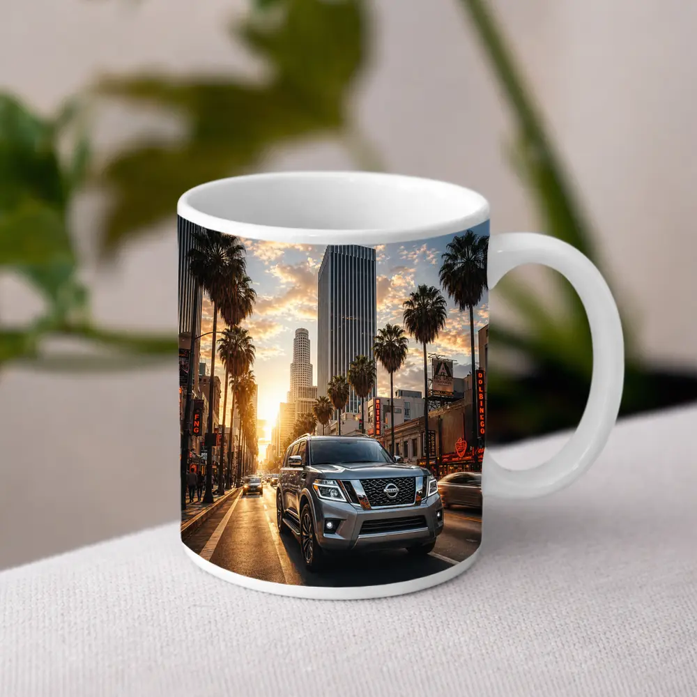 Nissan Armada SUV Los Angeles Sunset Street – Mugs