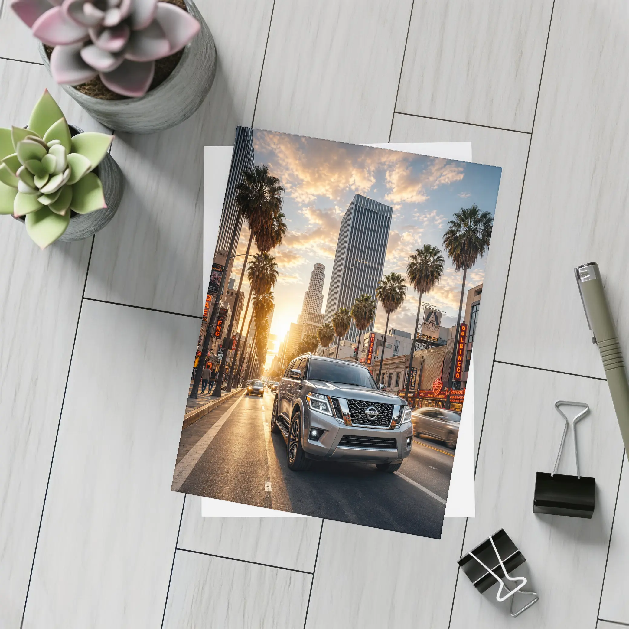 Nissan Armada SUV Los Angeles Sunset Street – Postcards