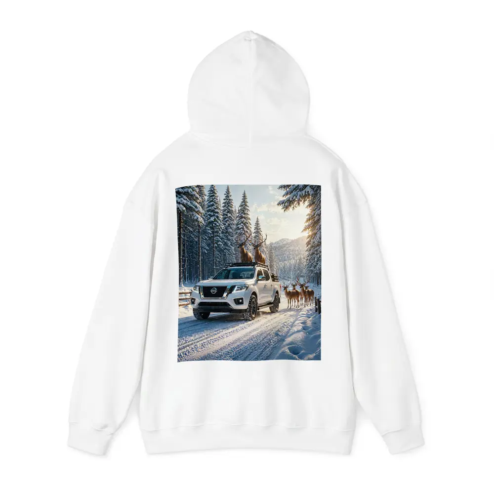 Nissan Frontier Truck Snowy Forest Deer – Hoodies