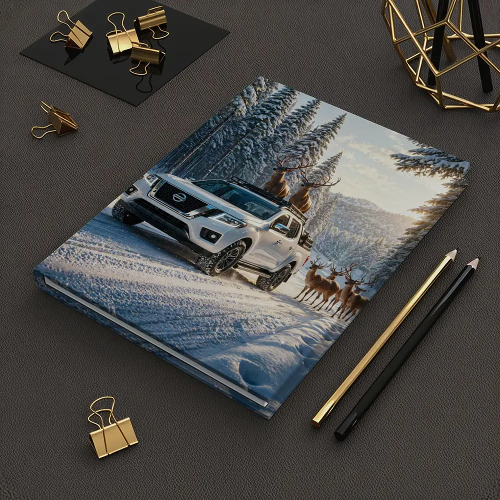 Nissan Frontier Truck Snowy Forest Deer – Notebooks