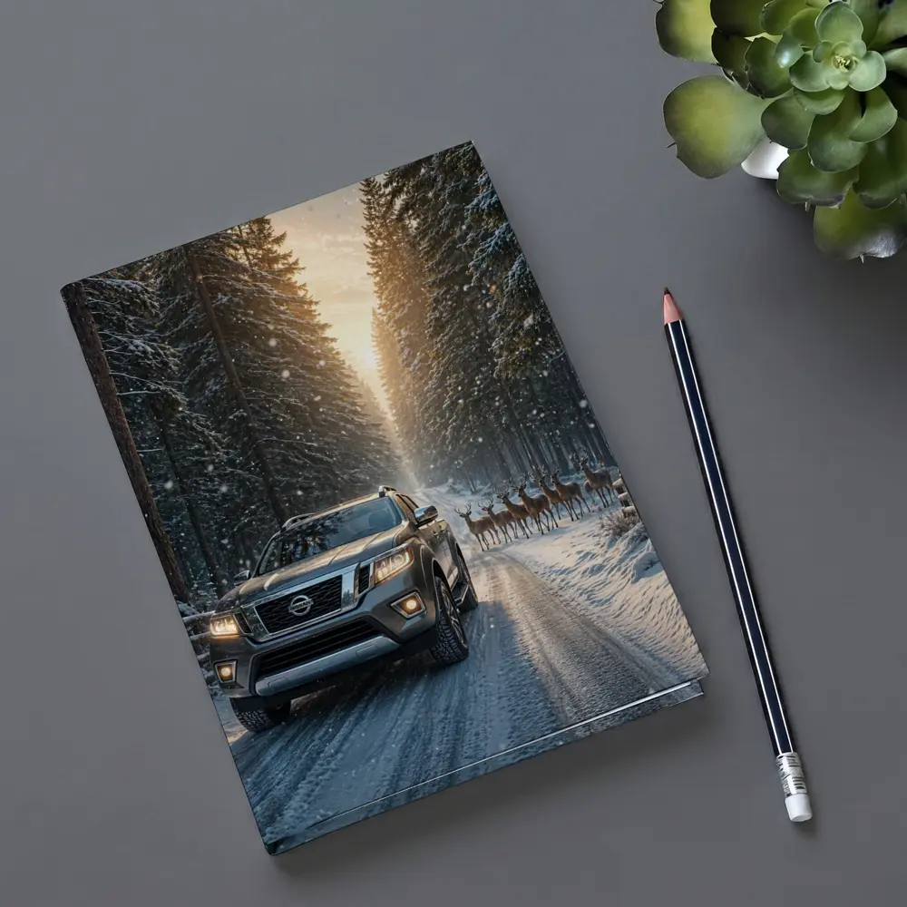 Nissan Frontier SUV Snowy Forest Deer – Notebooks