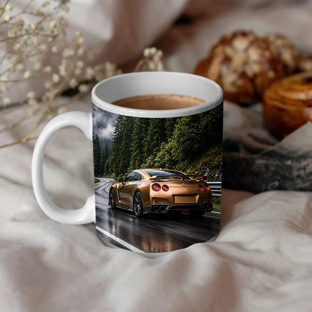 Nissan GT-R Gold Wet Mountain Road – Mugs