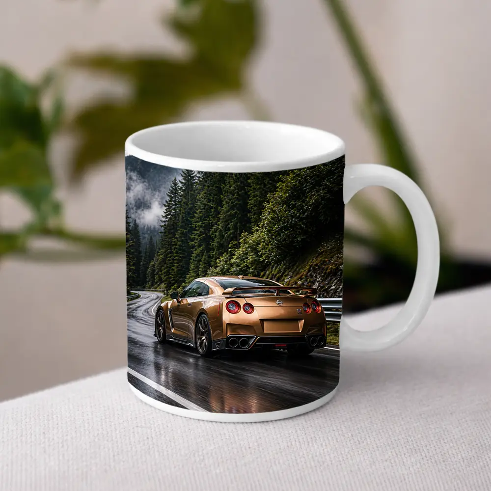 Nissan GT-R Gold Wet Mountain Road – Mugs