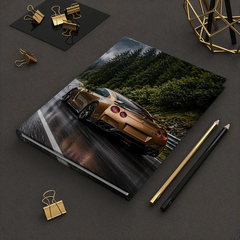 Nissan GT-R Gold Wet Mountain Road – Notebooks