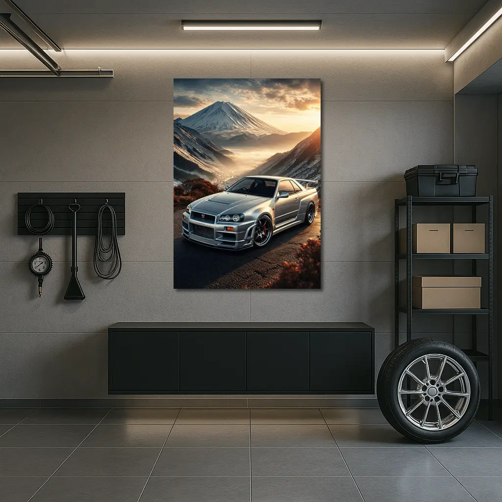 Nissan Skyline GT-R R34 Mountain Sunset – Wall Art
