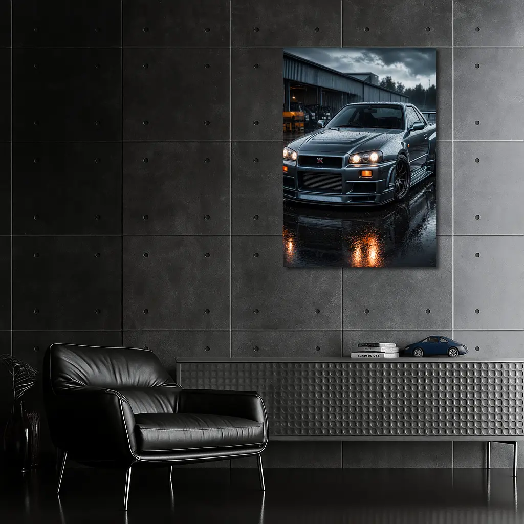 Nissan Skyline GT-R R34 Rainy Dark Setting – Wall Art