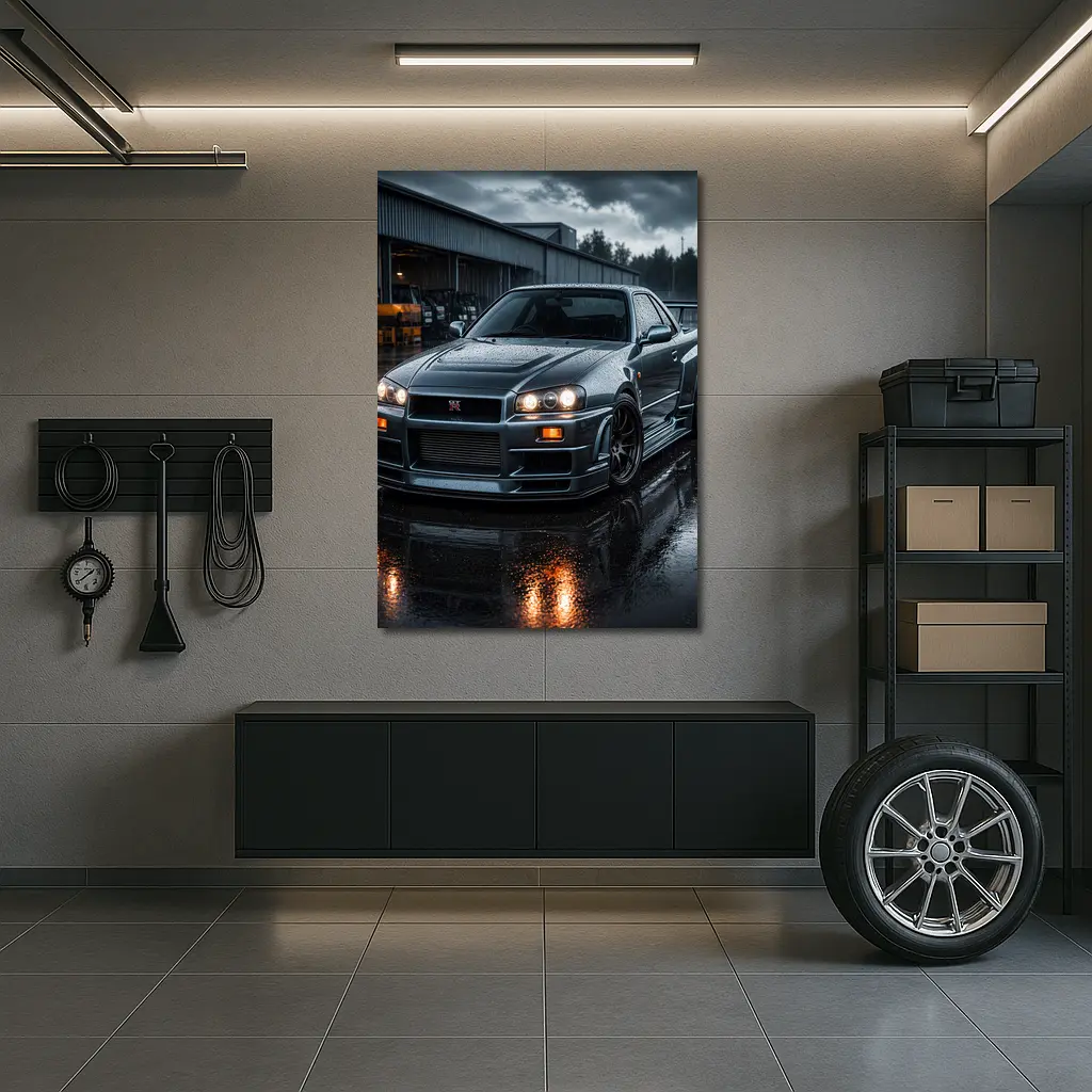 Nissan Skyline GT-R R34 Rainy Dark Setting – Wall Art
