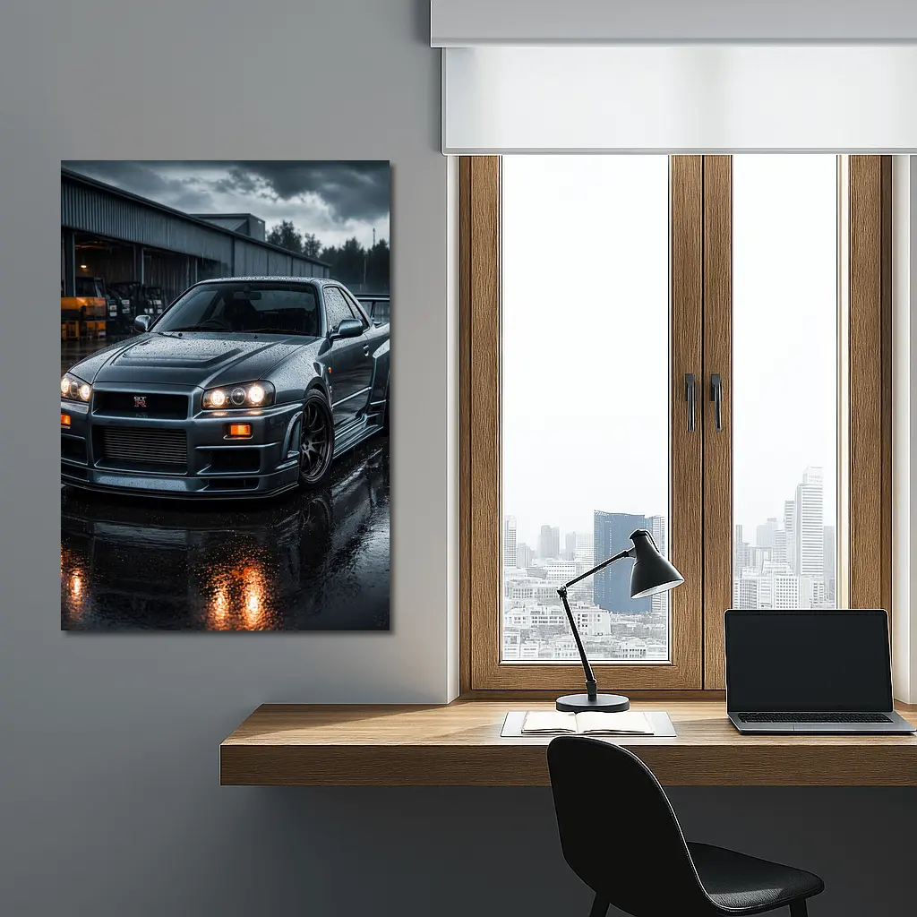 Nissan Skyline GT-R R34 Rainy Dark Setting – Wall Art