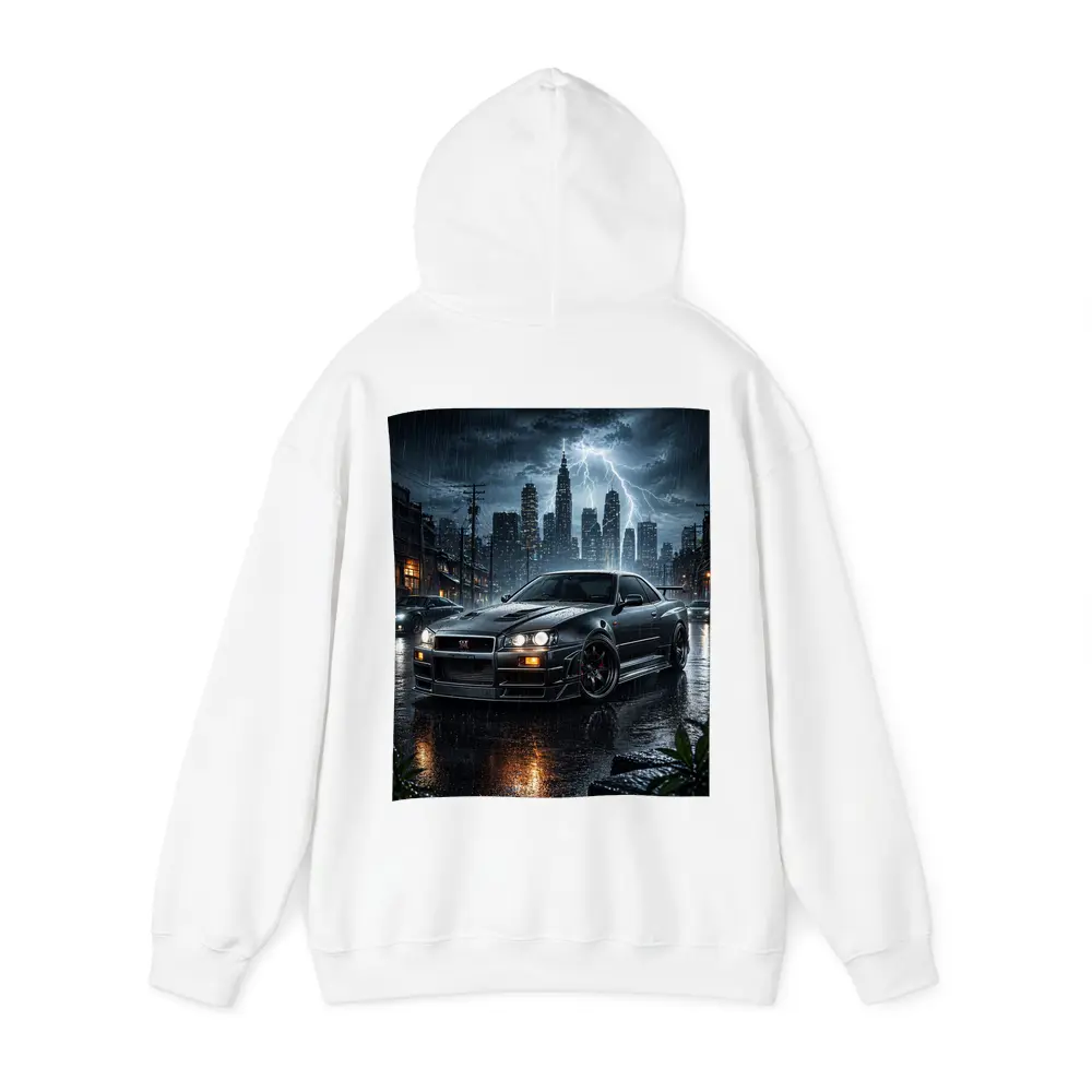 Nissan Skyline GT-R R34 Rainy City Night – Hoodies