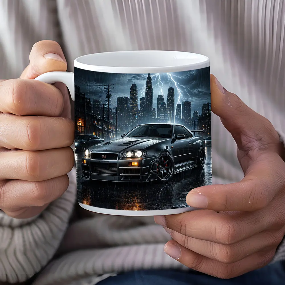 Nissan Skyline GT-R R34 Rainy City Night – Mugs