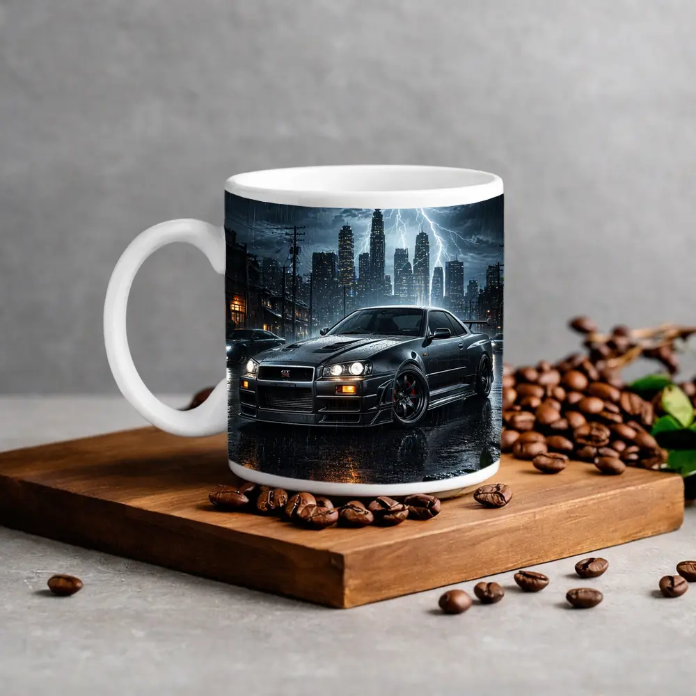 Nissan Skyline GT-R R34 Rainy City Night – Mugs
