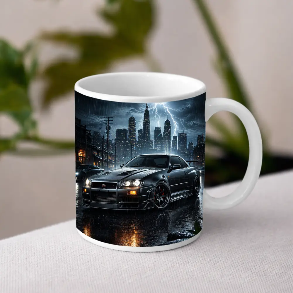 Nissan Skyline GT-R R34 Rainy City Night – Mugs