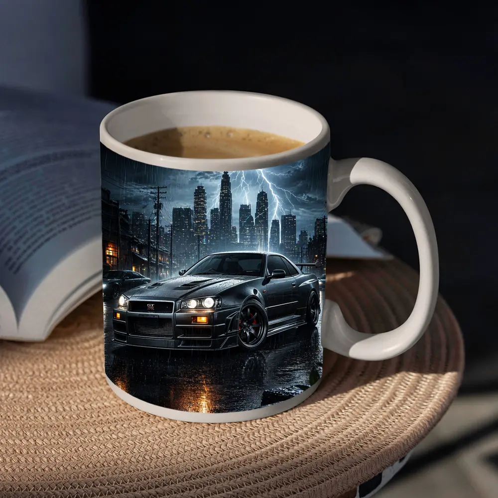 Nissan Skyline GT-R R34 Rainy City Night – Mugs