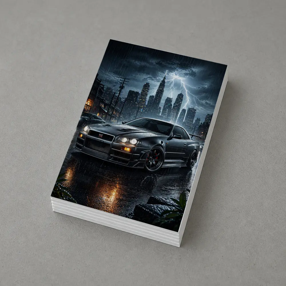 Nissan Skyline GT-R R34 Rainy City Night – Postcards
