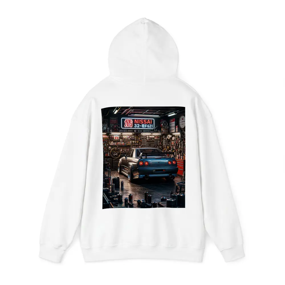 Nissan Skyline GT-R Blue Neon Garage – Hoodies