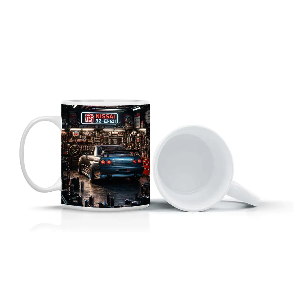Nissan Skyline GT-R Blue Neon Garage – Mugs