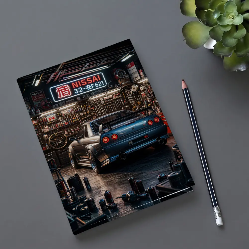 Nissan Skyline GT-R Blue Neon Garage – Notebooks