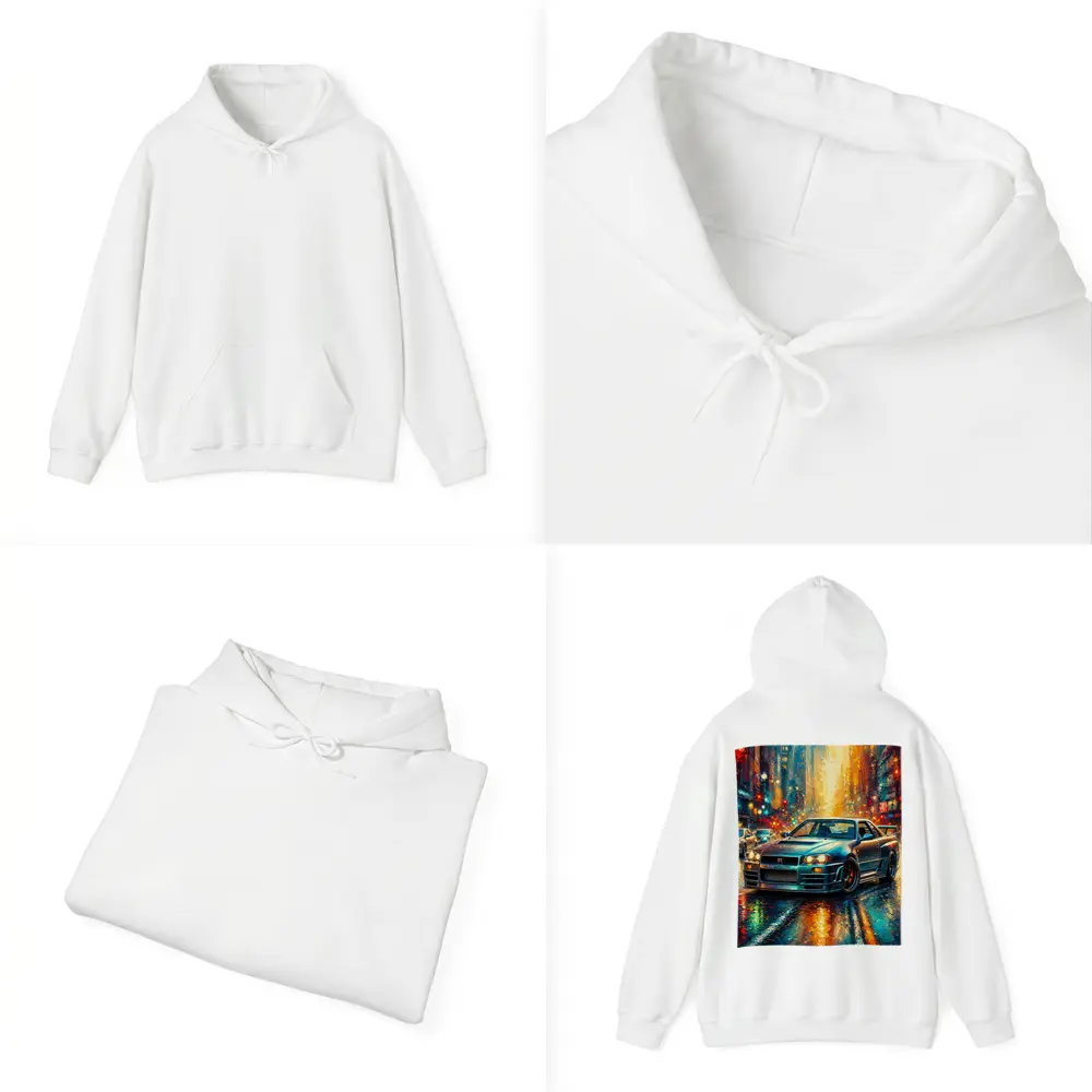 Nissan Skyline GT-R Rainy City Impressionism Art – Hoodies
