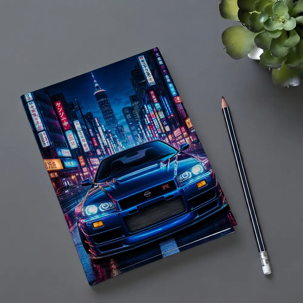 Nissan Skyline GT-R Neon Tokyo Night Street – Notebooks