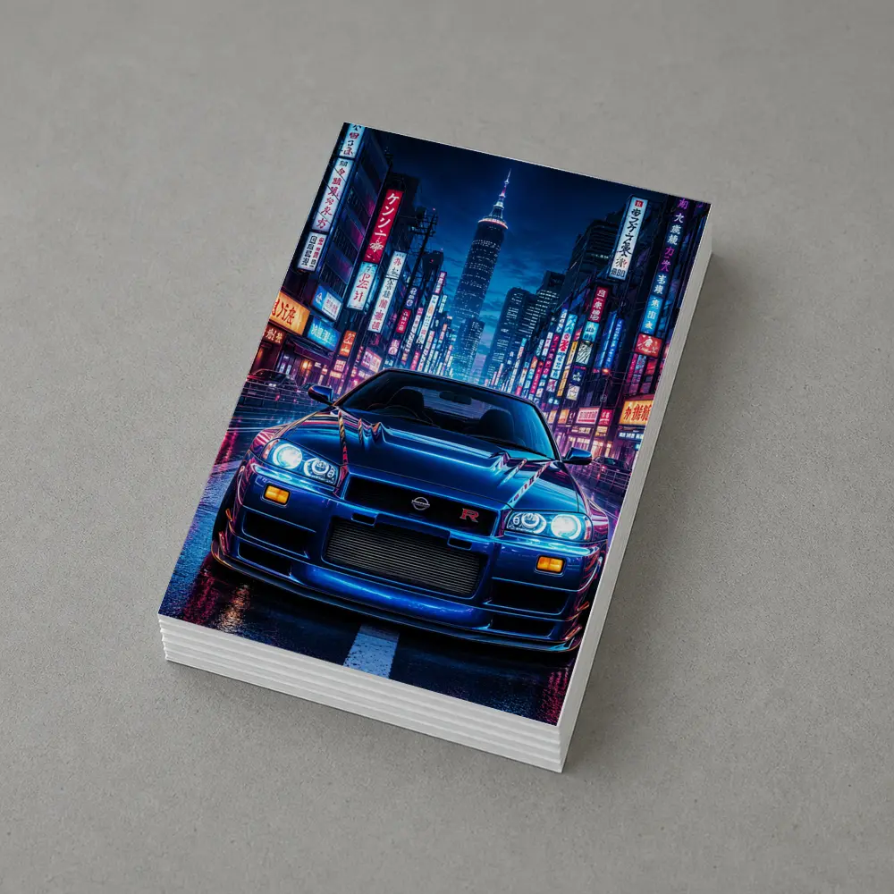 Nissan Skyline GT-R Neon Tokyo Night Street – Postcards