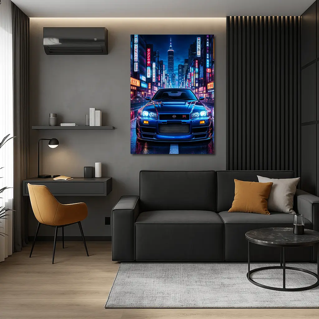 Nissan Skyline GT-R Neon Tokyo Night Street – Wall Art