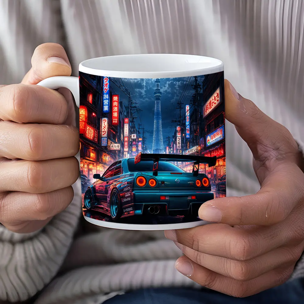 Nissan Skyline GTR Tokyo Neon Night Streets – Mugs