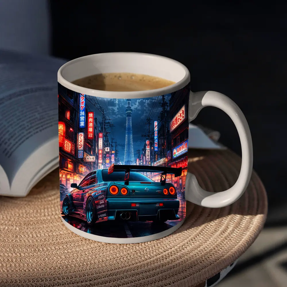 Nissan Skyline GTR Tokyo Neon Night Streets – Mugs