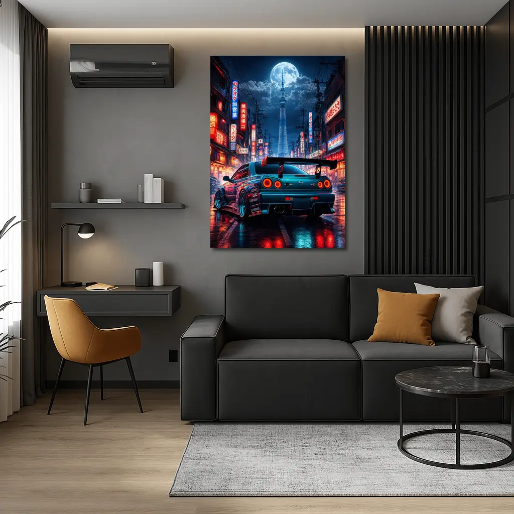 Nissan Skyline GTR Tokyo Neon Night Streets – Wall Art