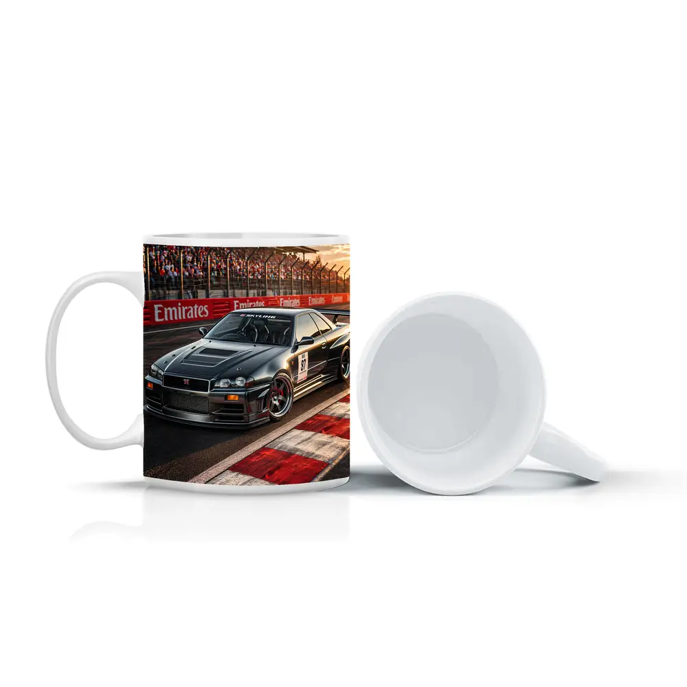 Nissan Skyline GT-R Black Race Track Sunset – Mugs