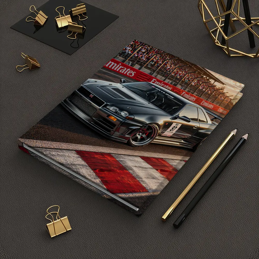 Nissan Skyline GT-R Black Race Track Sunset – Notebooks