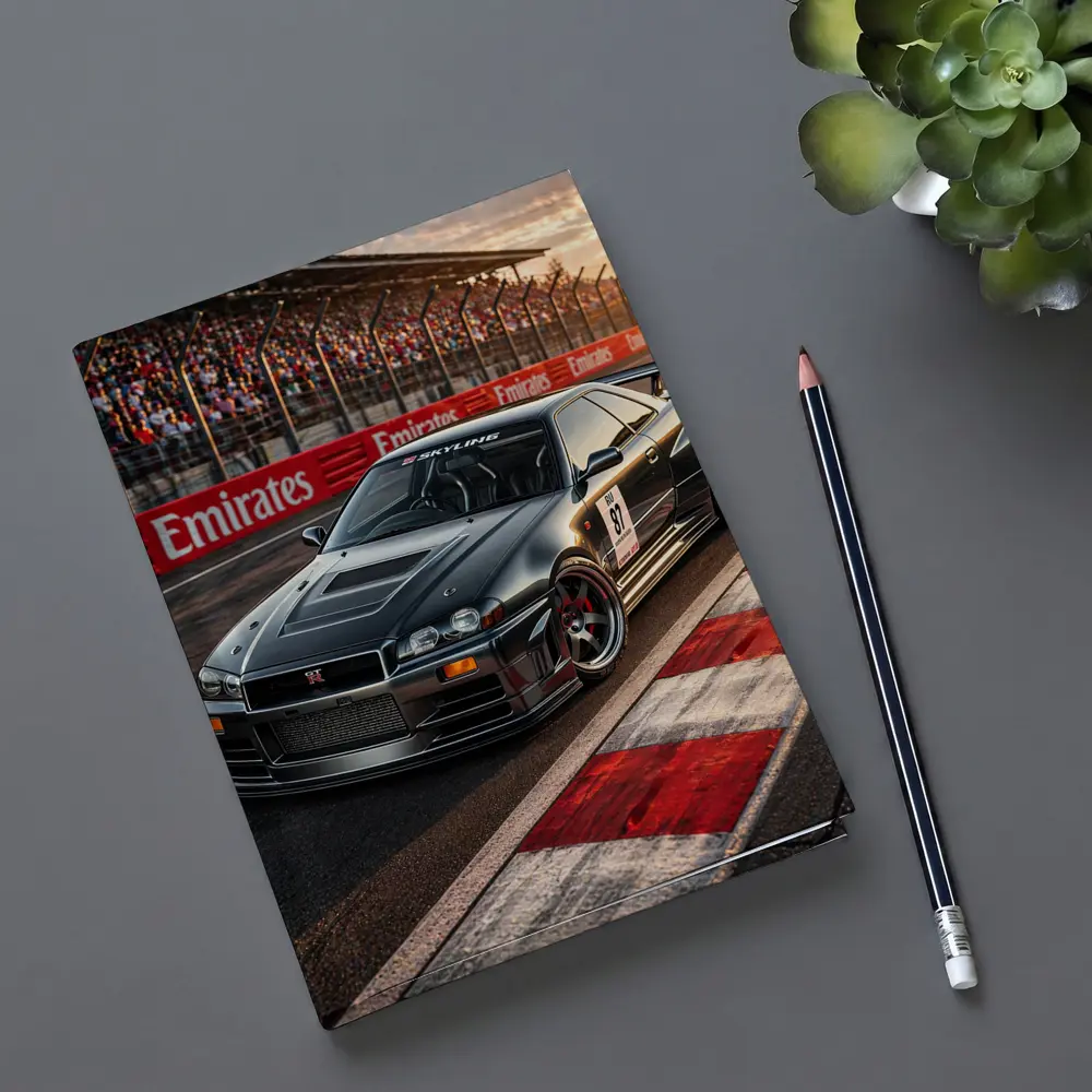 Nissan Skyline GT-R Black Race Track Sunset – Notebooks