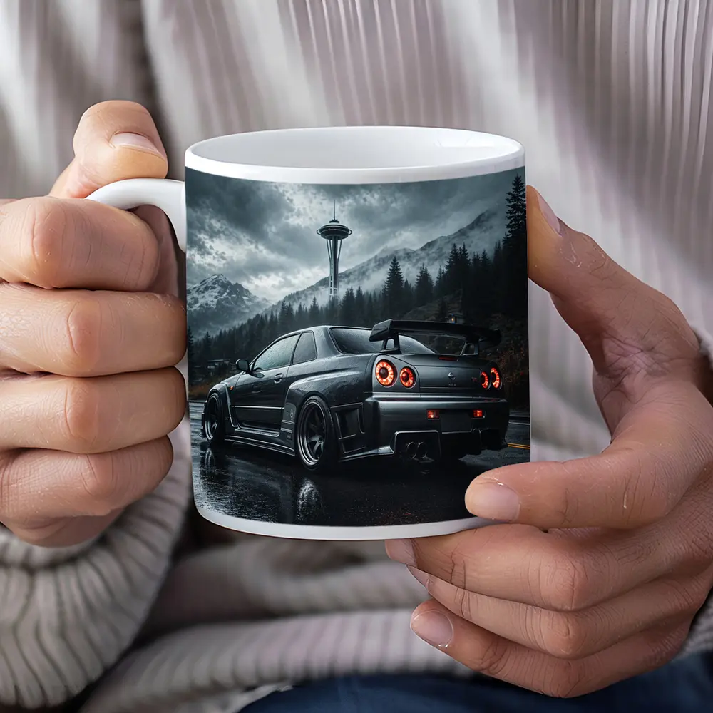 Nissan Skyline GT-R Rainy Dark Mountain Road – Mugs