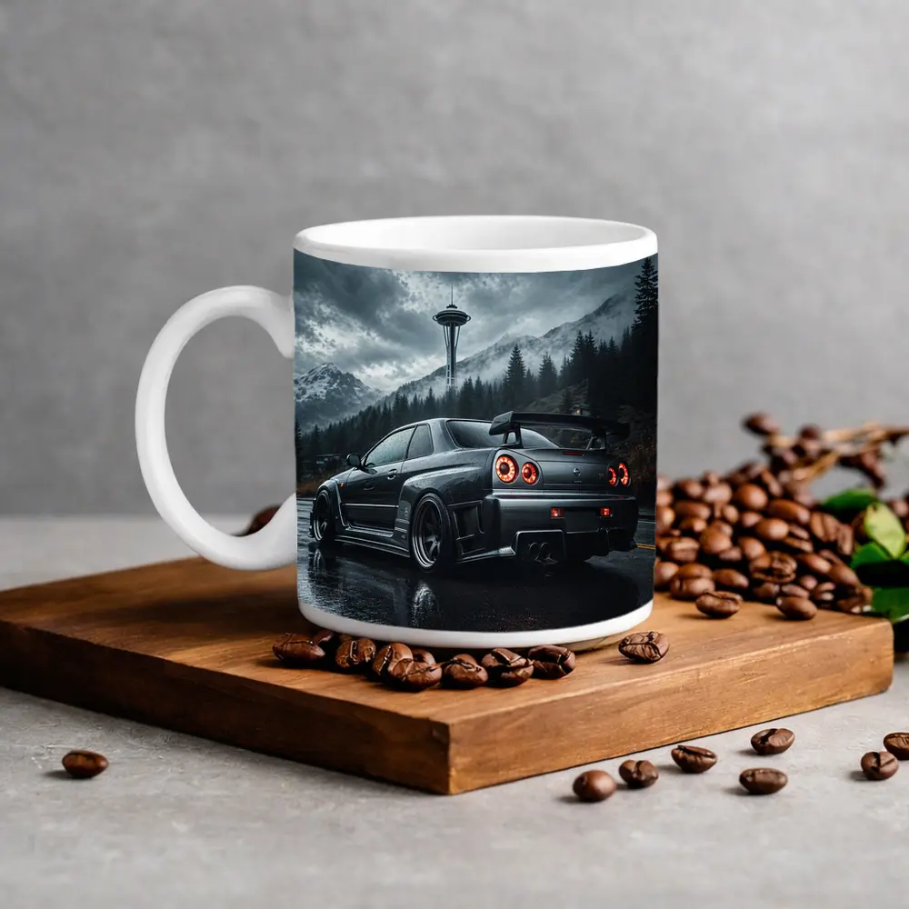 Nissan Skyline GT-R Rainy Dark Mountain Road – Mugs