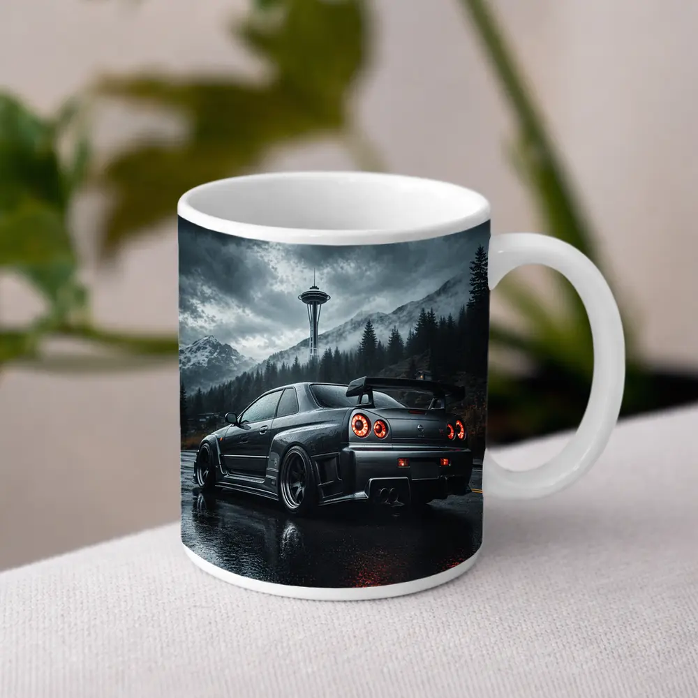 Nissan Skyline GT-R Rainy Dark Mountain Road – Mugs