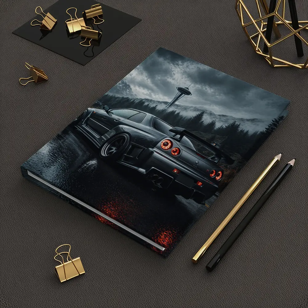 Nissan Skyline GT-R Rainy Dark Mountain Road – Notebooks