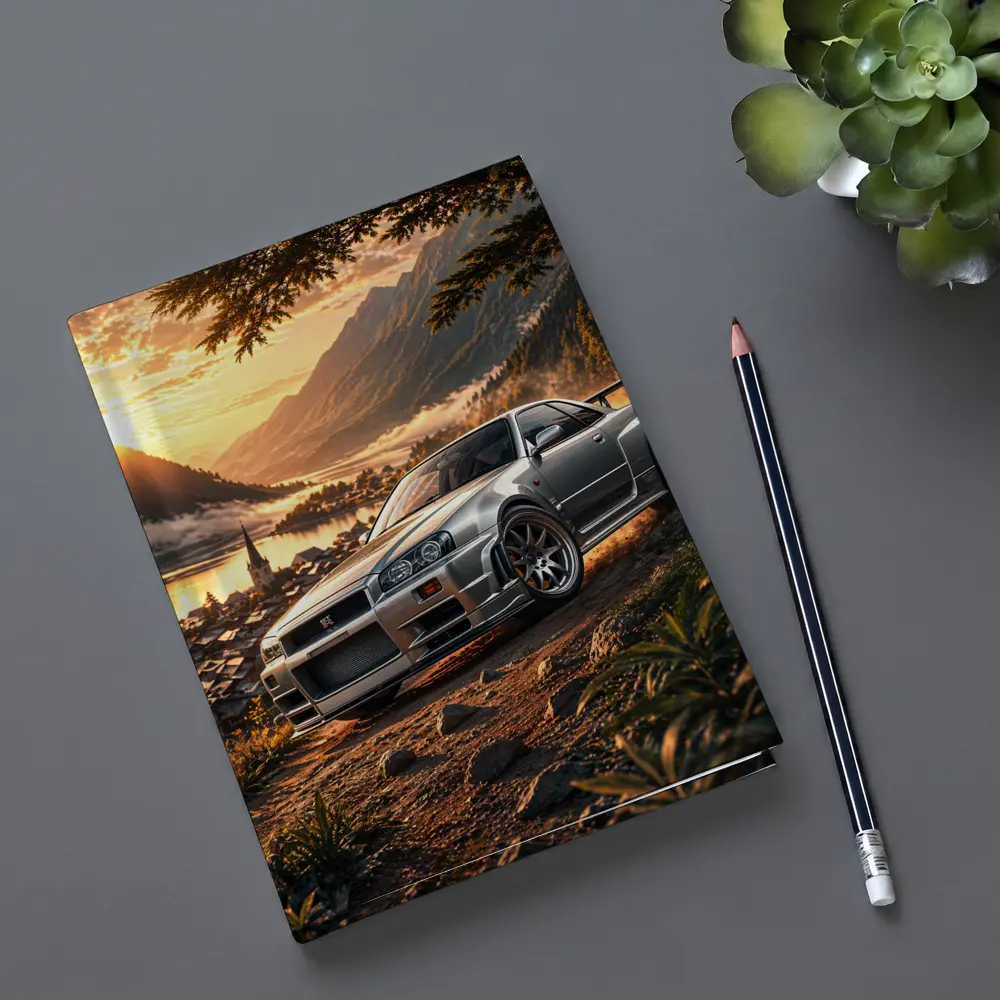 Nissan Skyline GT-R Silver Mountain Sunset – Notebooks