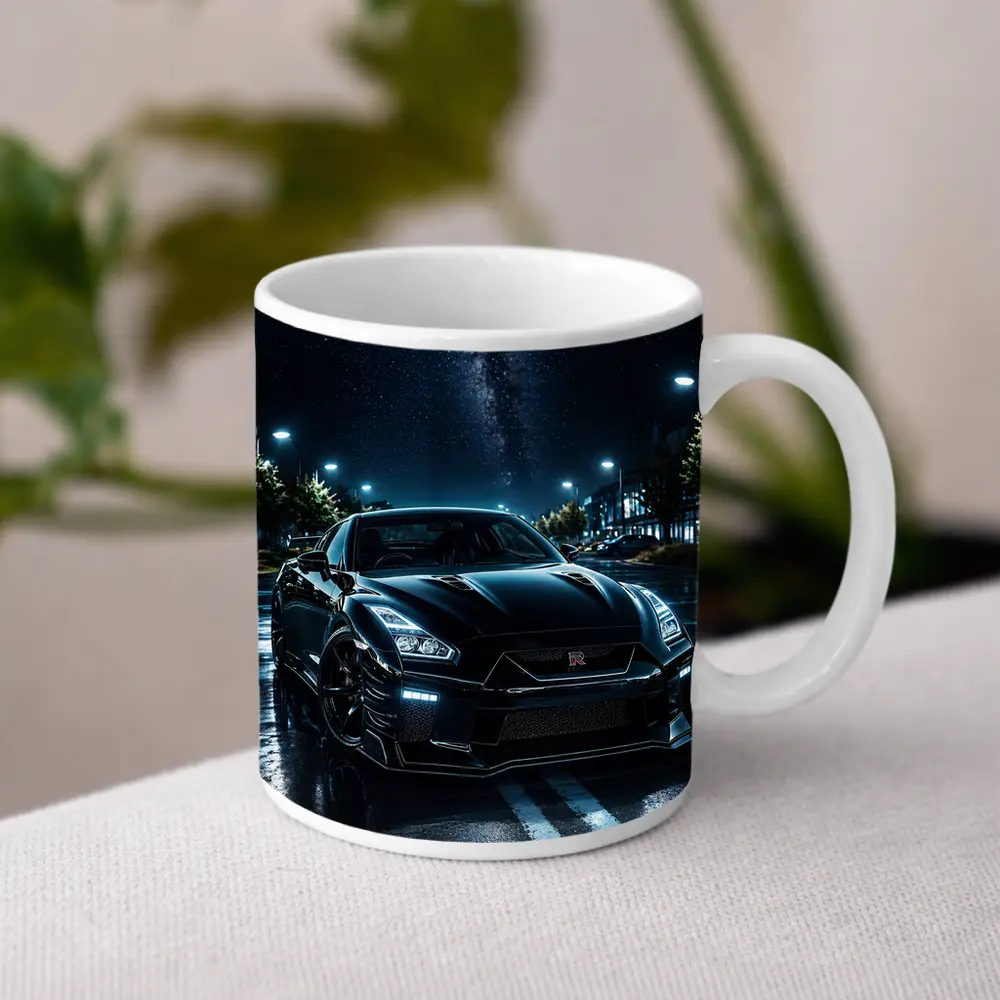 Nissan GT-R Black Night Wet Street – Mugs