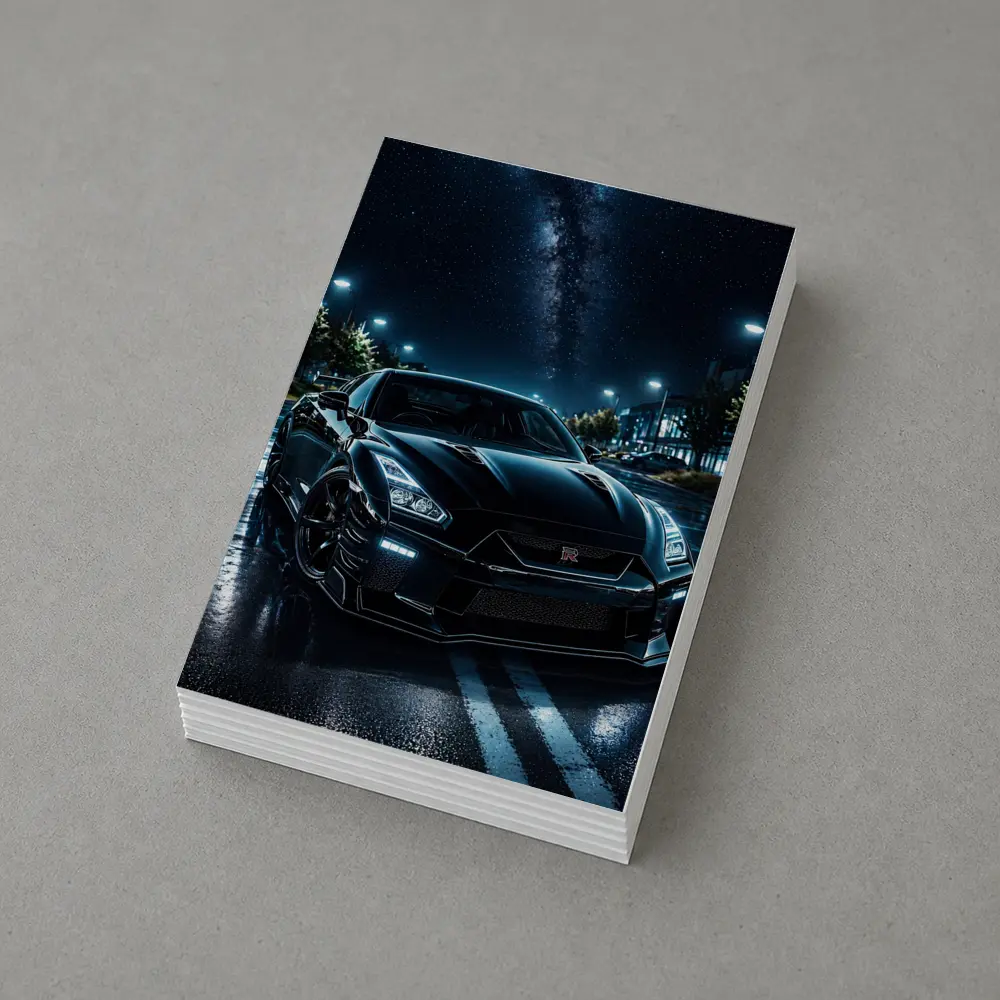 Nissan GT-R Black Night Wet Street – Postcards
